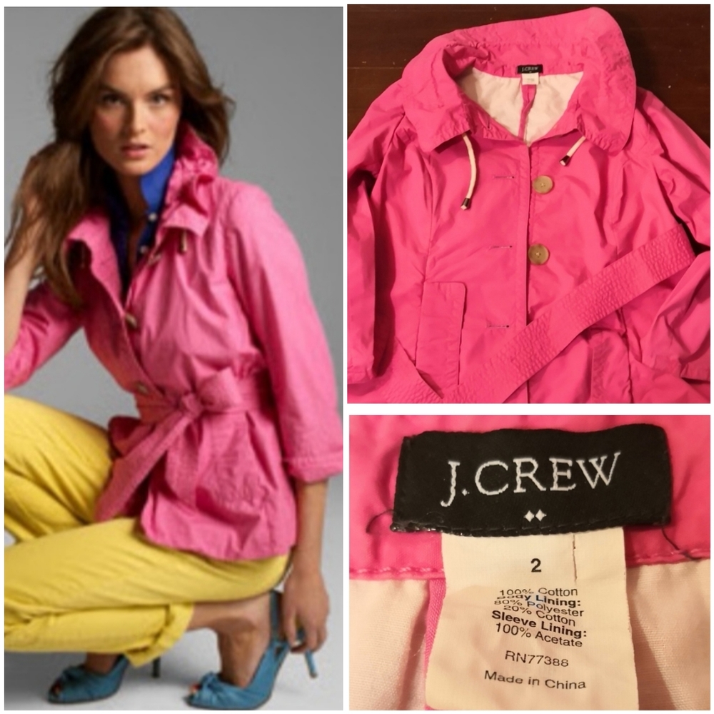 J Crew Italian Paper Poplin Pink Jacket